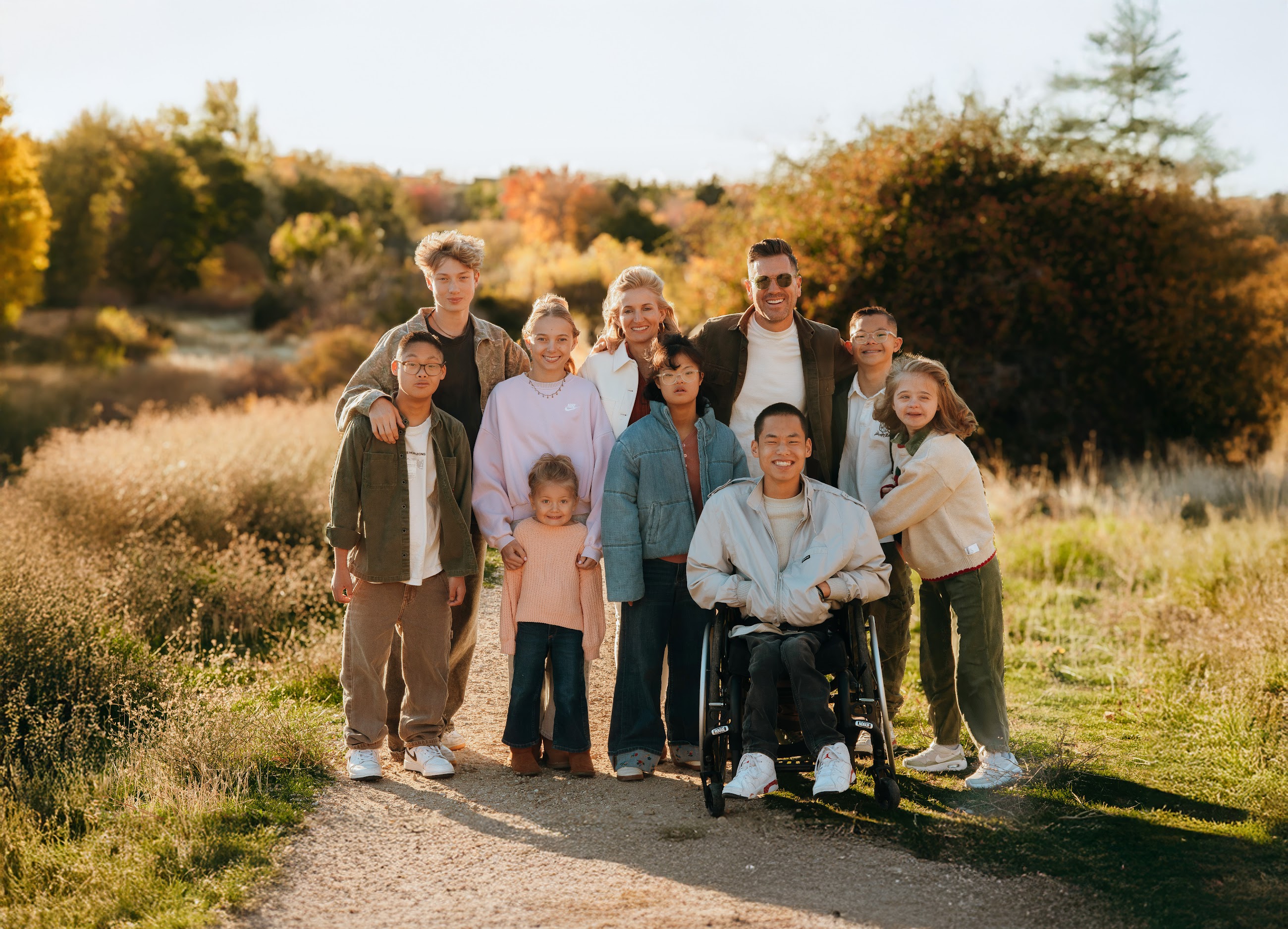 Luke and Miranda Caldwell with their eight children