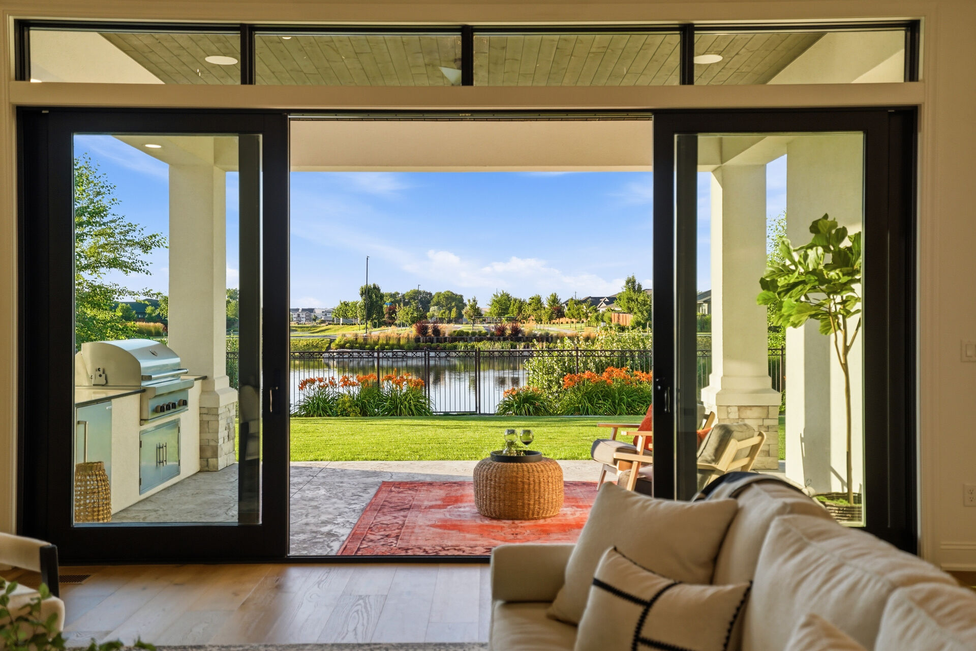 Covered waterfront patio