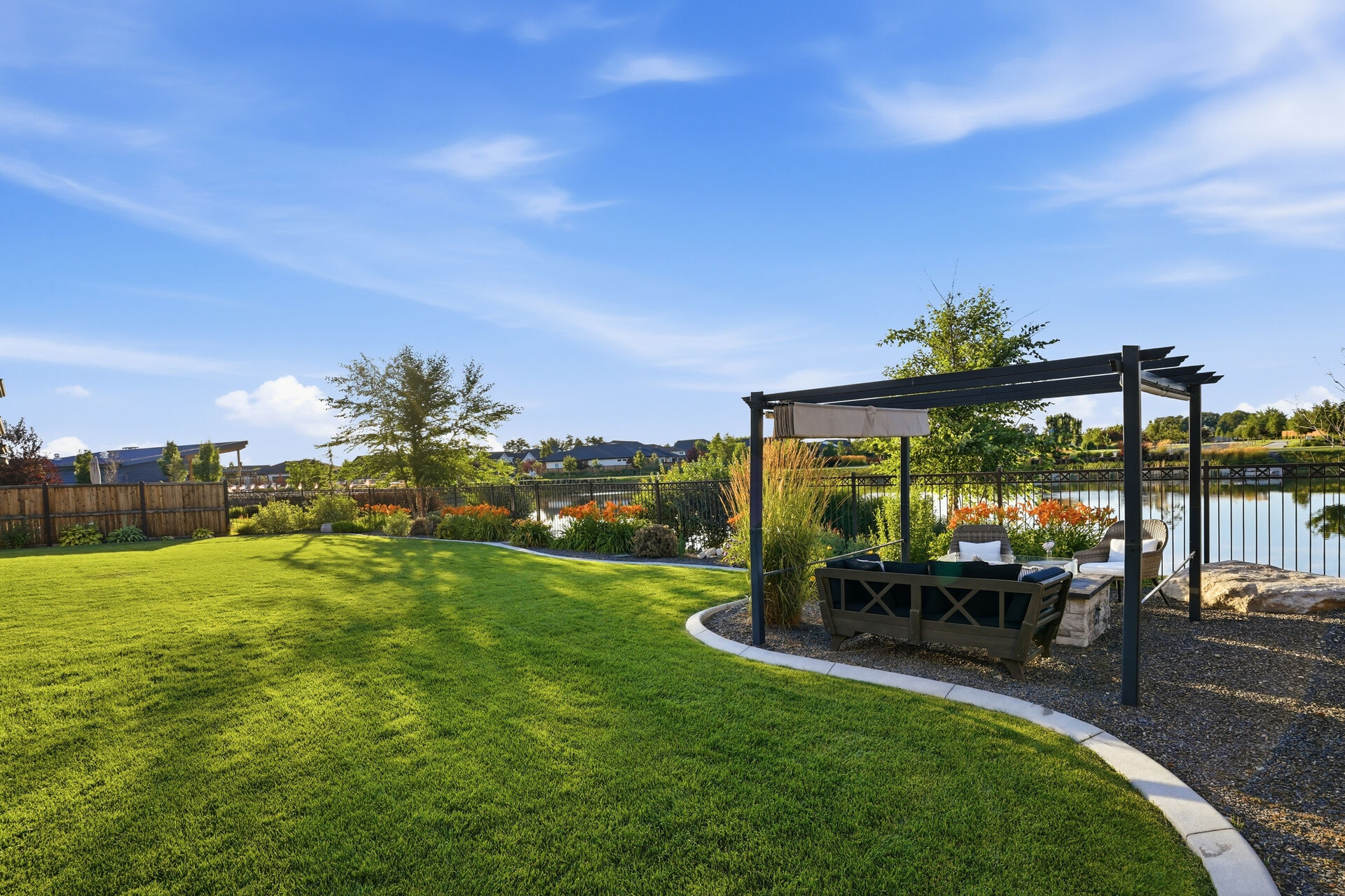 Backyard pergola