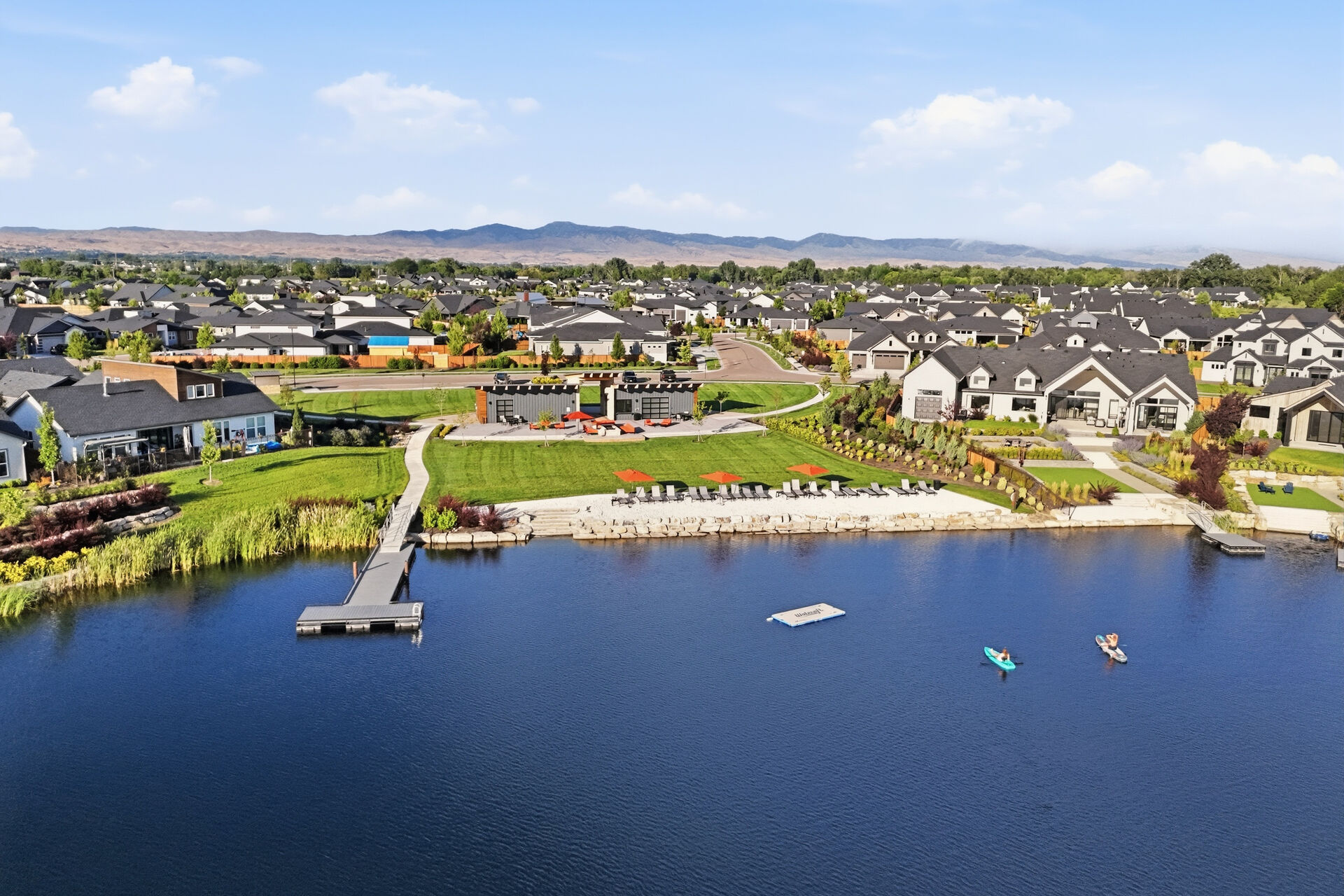 Aerial of the community lake